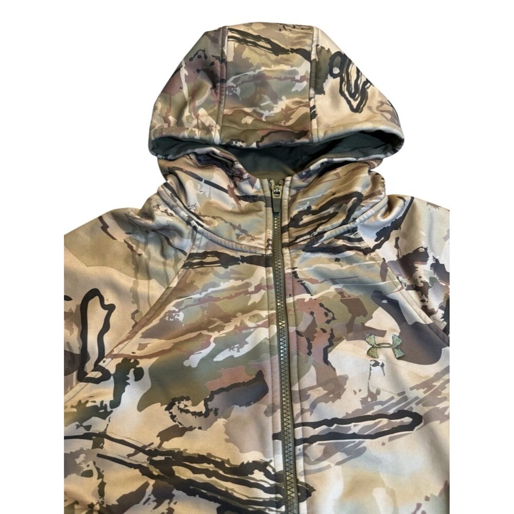 Under Armour Women's Camo Full-Zip Hoodie Jacket | Barren Camo/Tan Size Small - Picture 5 of 11
